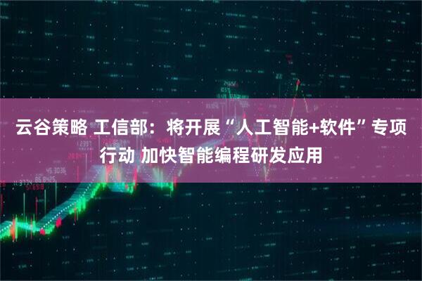 云谷策略 工信部：将开展“人工智能+软件”专项行动 加快智能编程研发应用